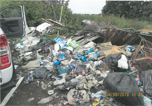 Fly tipping at Setchel Drove site