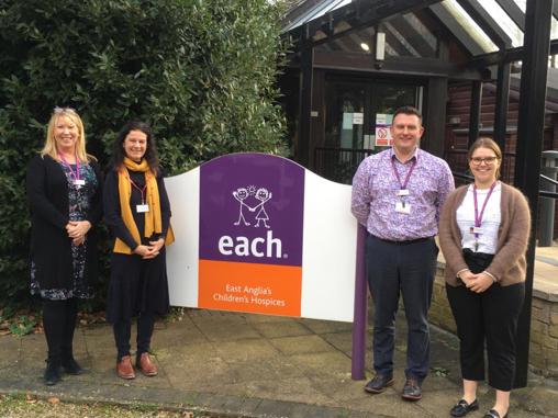 Cllr Bridget Smith with staff from East Anglia's Children Hospice in Milton