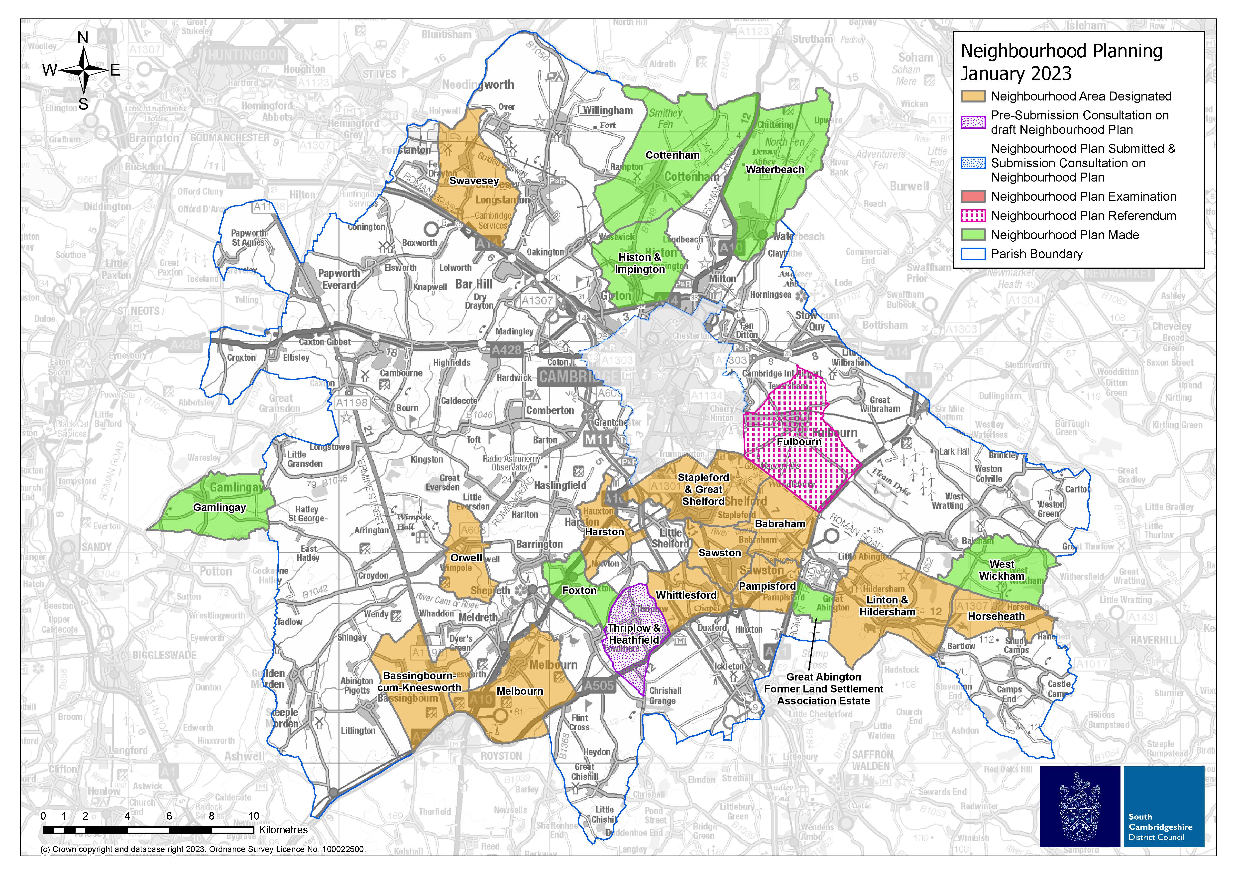 neighbourhood plans district map January 2023